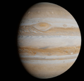 A view of Jupiter's great red spot