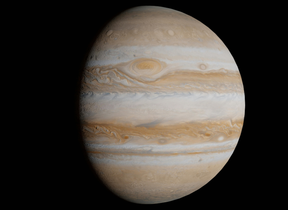 A view of Jupiter's great red spot