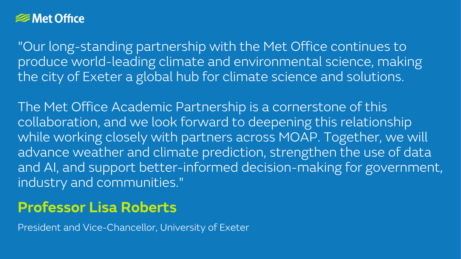 Table Colabration Ambitious new phase of scientific collaboration - Met Office