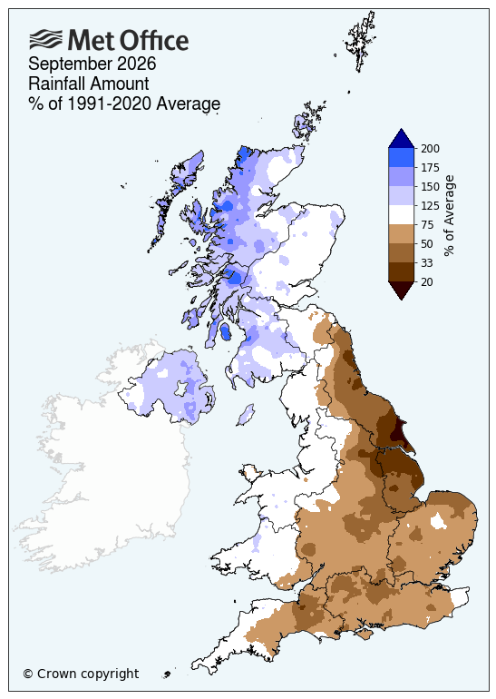September 2026 rainfall amount