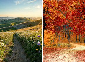 A view of spring and autumn