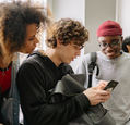 Young people using a smartphone