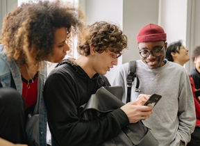 Young people using a smartphone