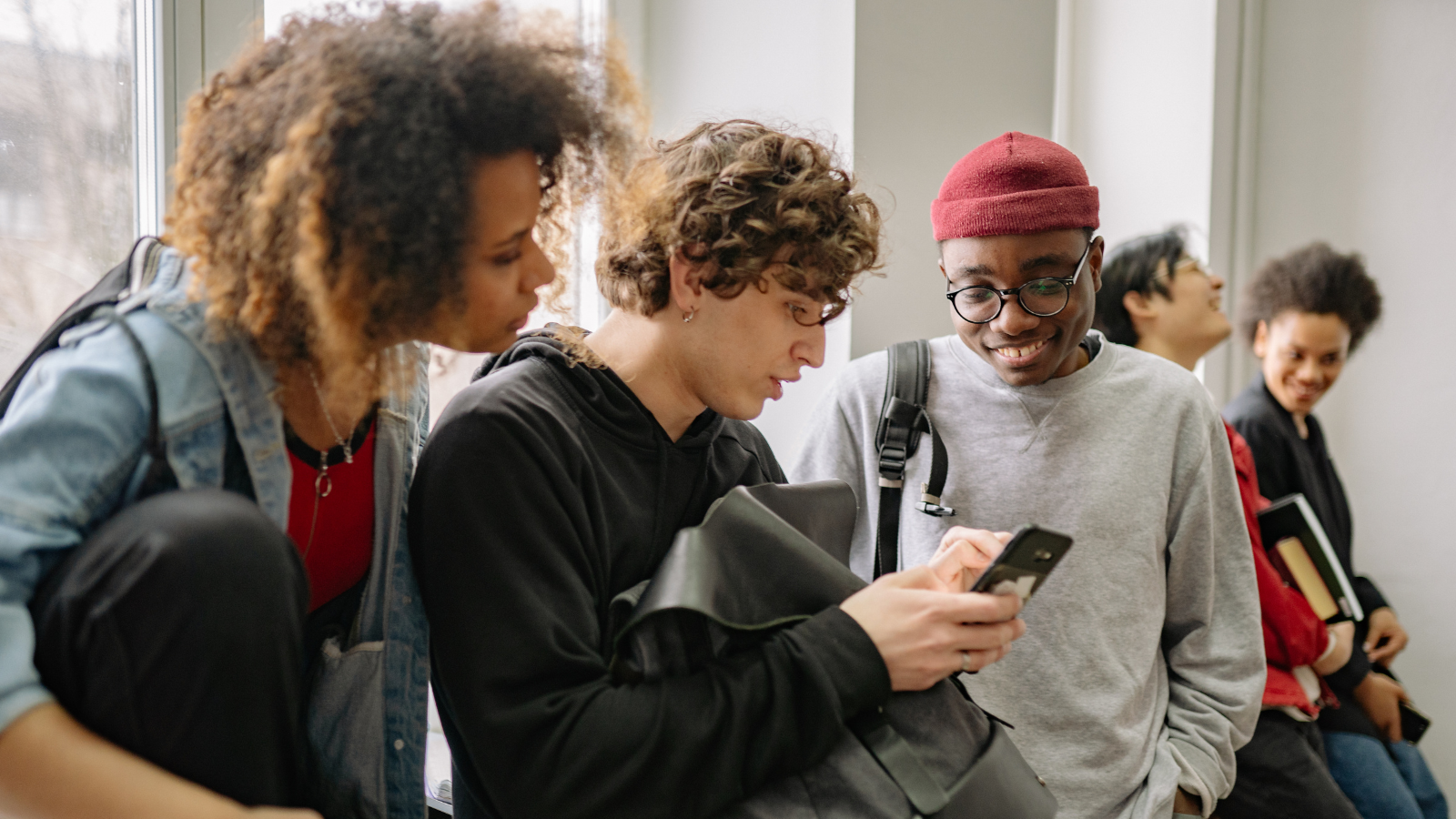 Young people using a smartphone