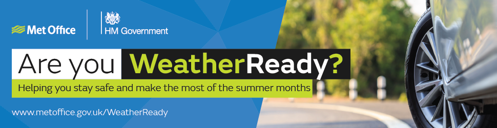 WeatherReady summer email signature with image of car wheels