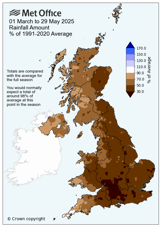Spring 2025 rainfall map