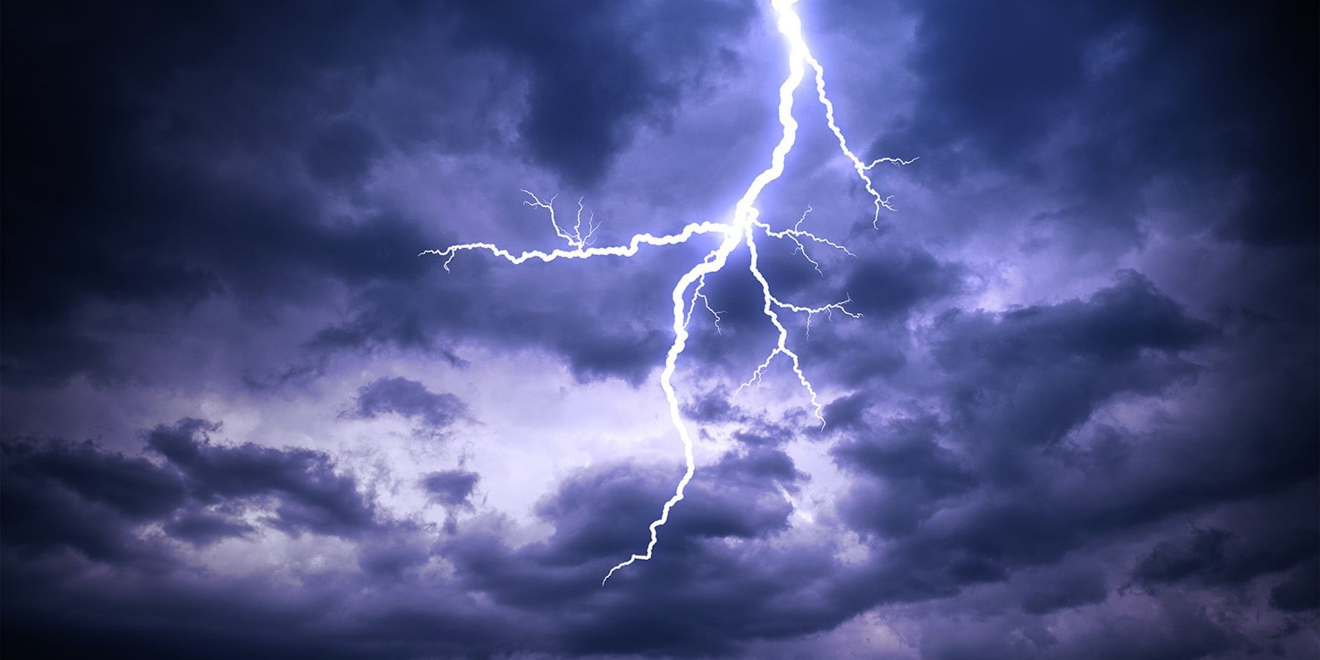 Lightning in a stormy sky