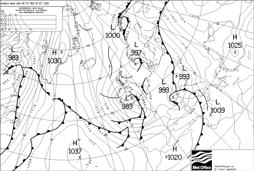ottery-st-mary-weather-chart-for-30-october-2008