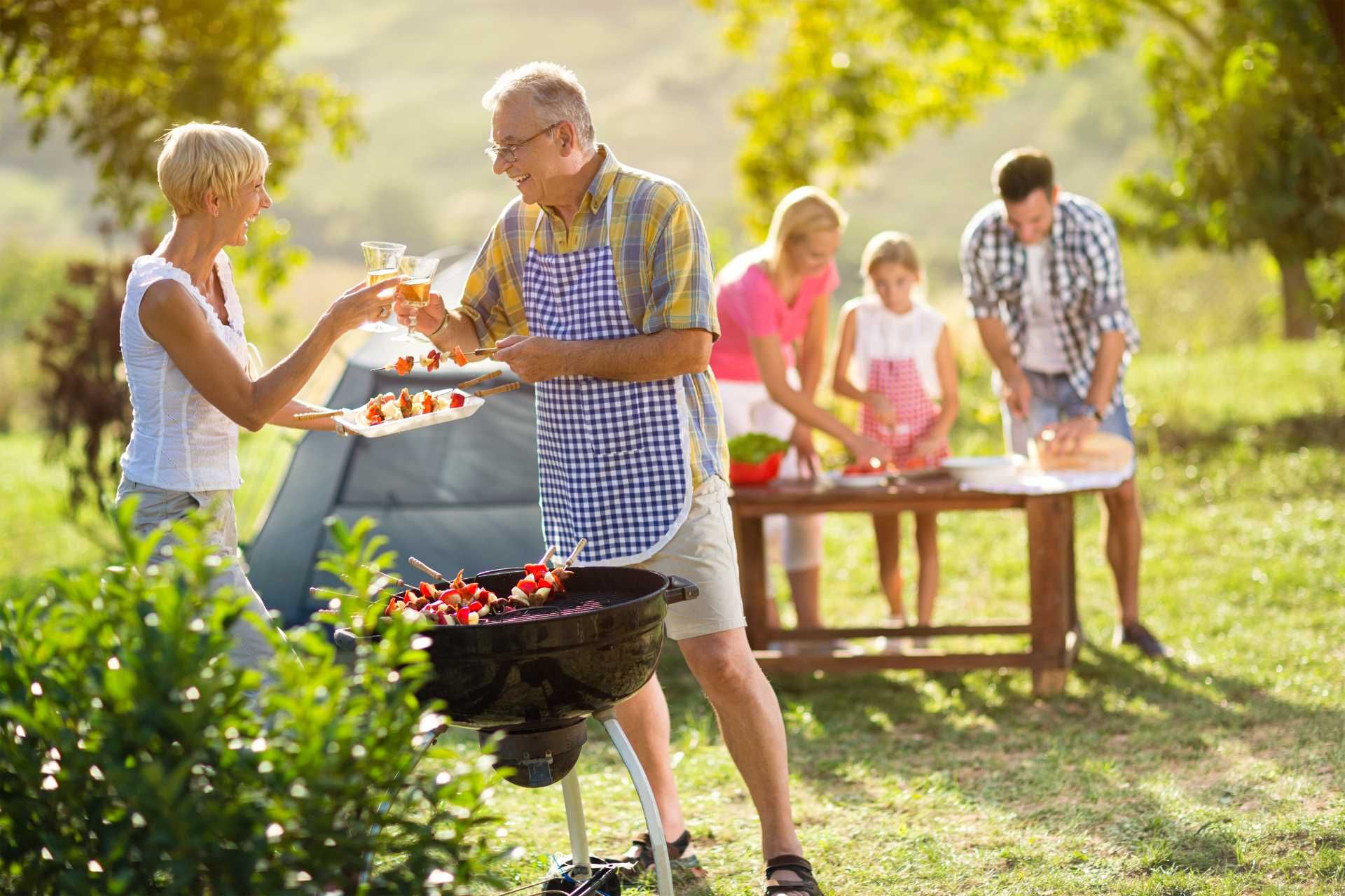 A family barbecue during the summer