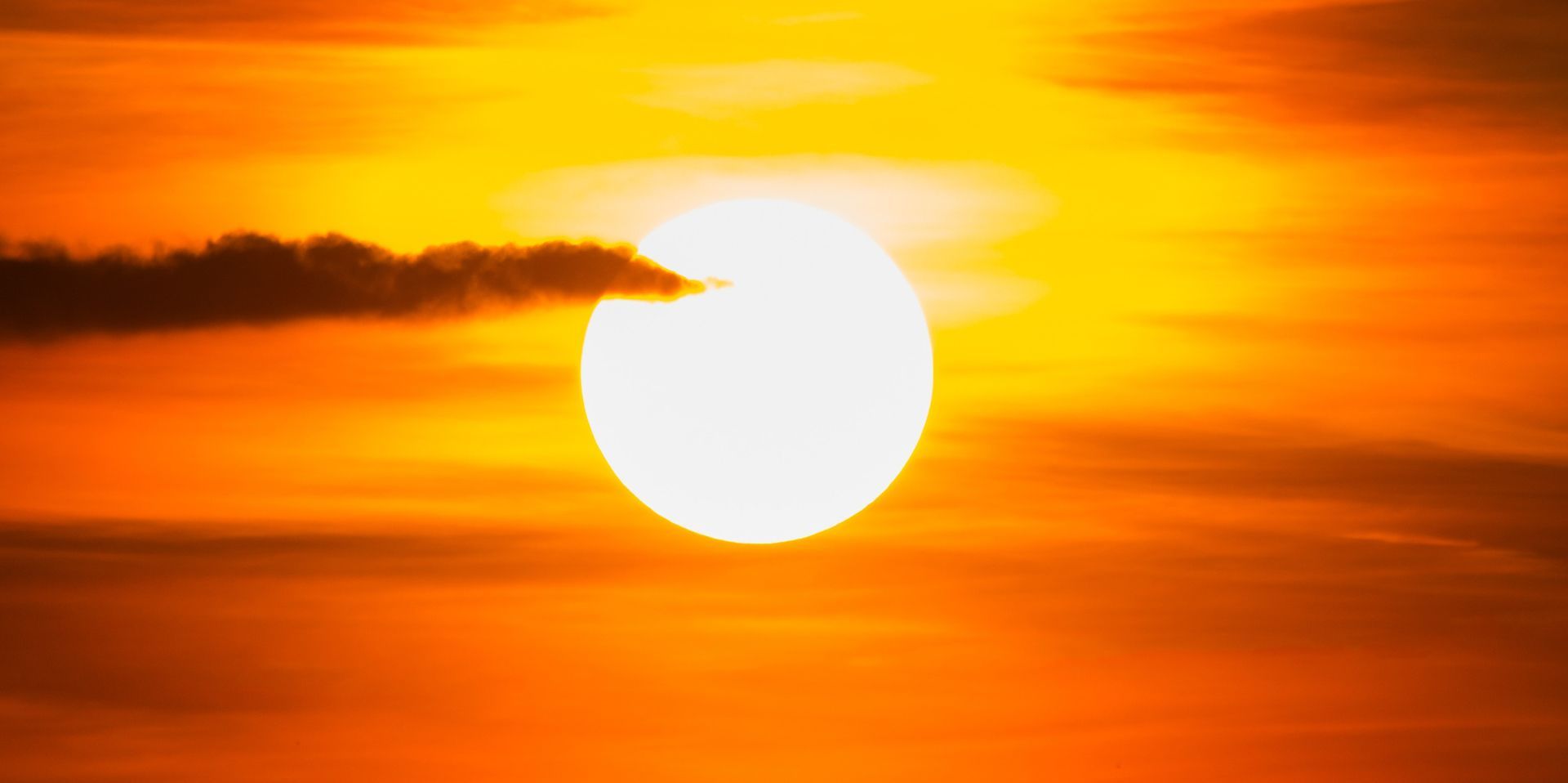 A red sun in the sky