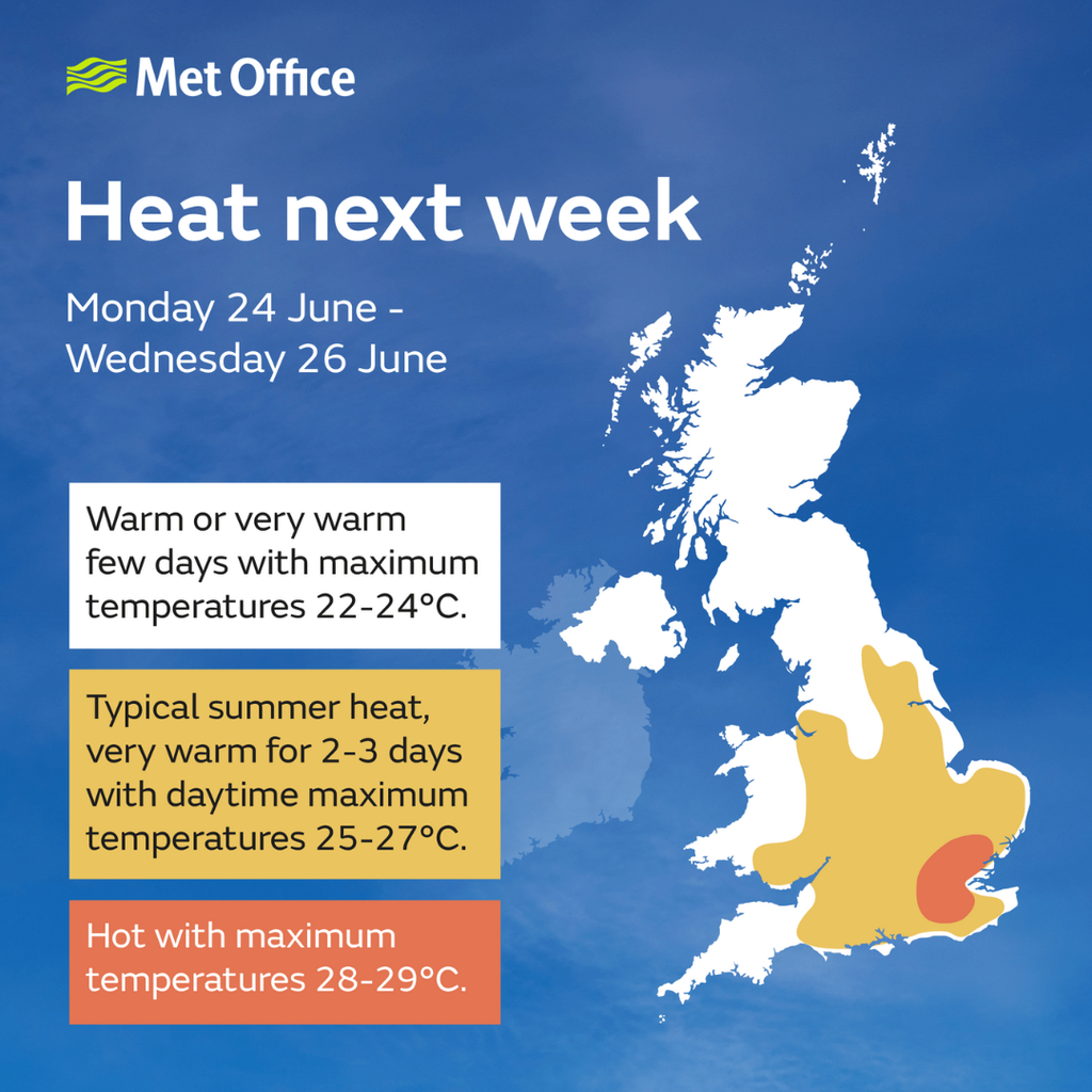 Warming up next week - Met Office