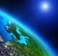 Satellite image of the Earth.
