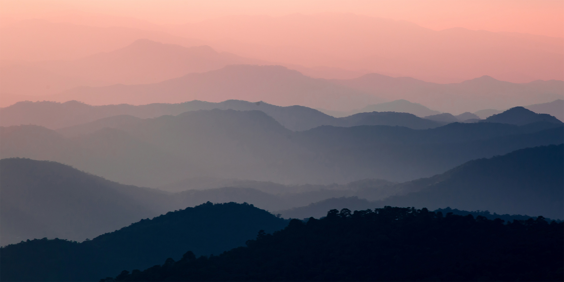 Misty weather hills