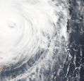 Aerial photograph of tropical cyclone