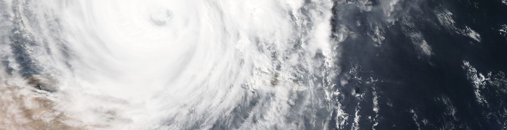 Aerial photograph of tropical cyclone