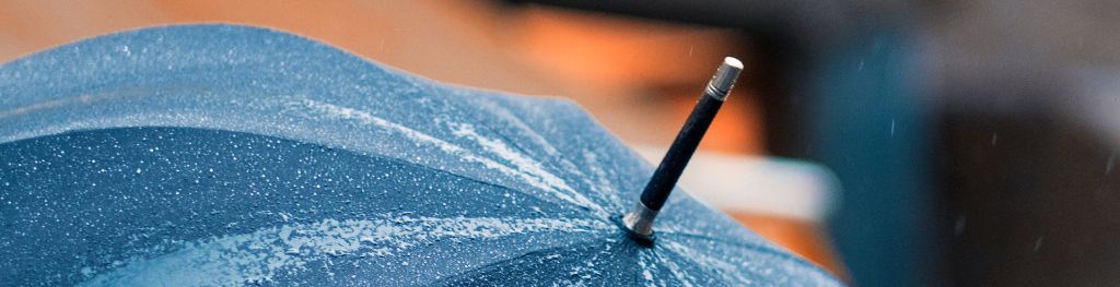 Umbrella in the rain. Photo Craig Whitehead