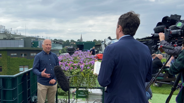 Professor Peter Stott being interviewed at Wimbledon on climate projections