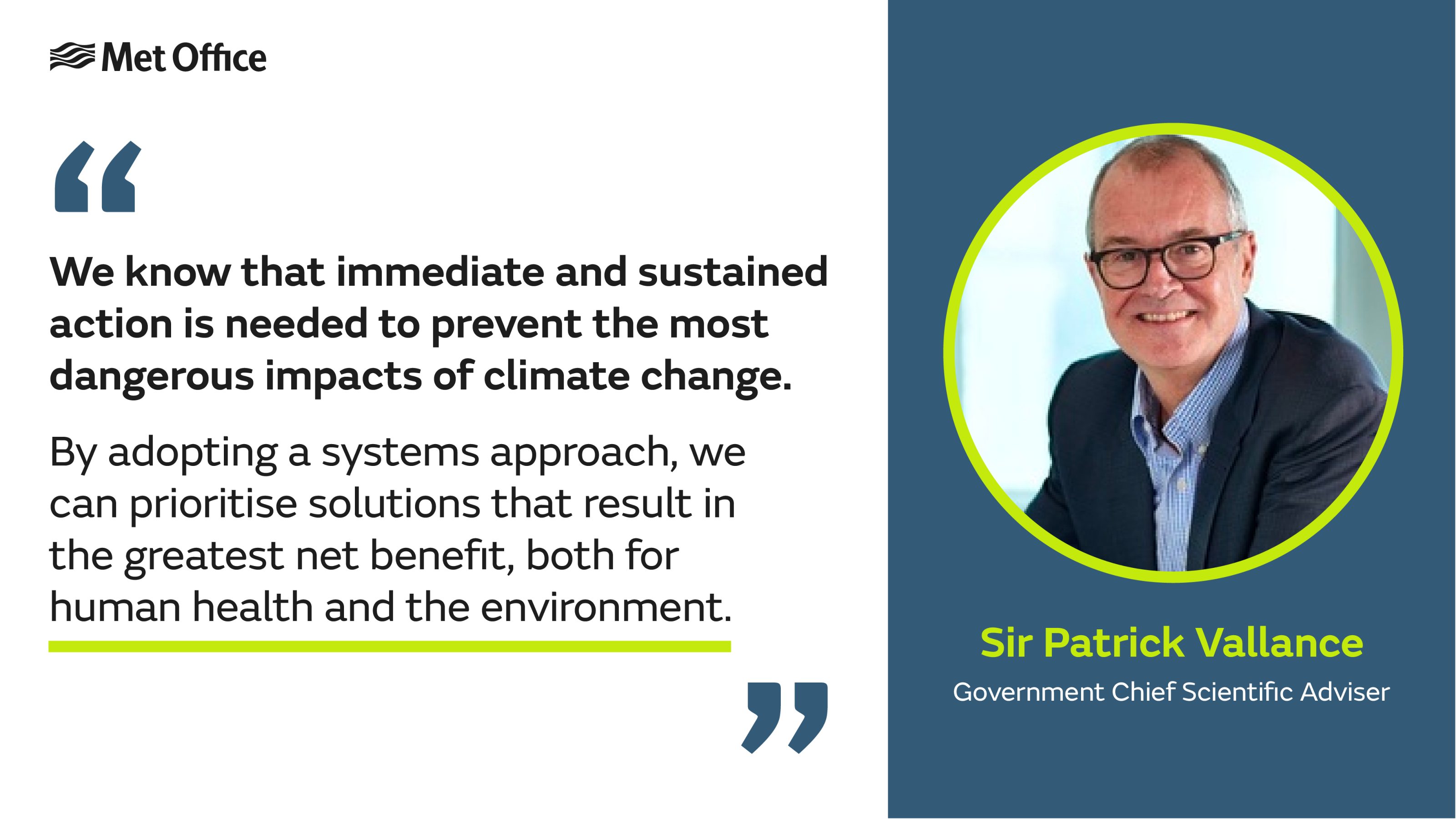 Quote and image of Sir Patrick Vallance, Government Chief Scientific Adviser
