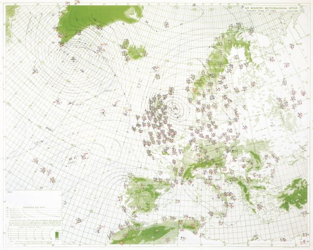 Met Office D-Day chart for 13:00 GMT on 6 June 1944