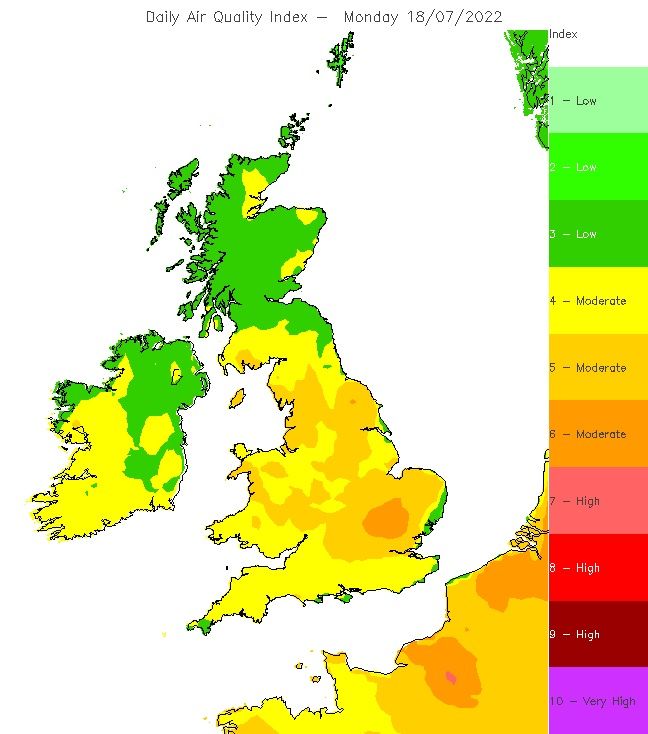 A maps of forecast Daily Air Quality Index