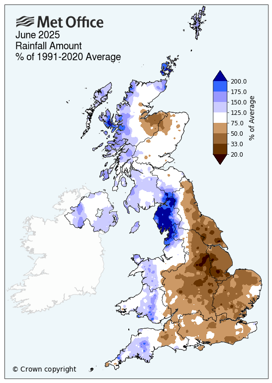 Rainfall for June 2025