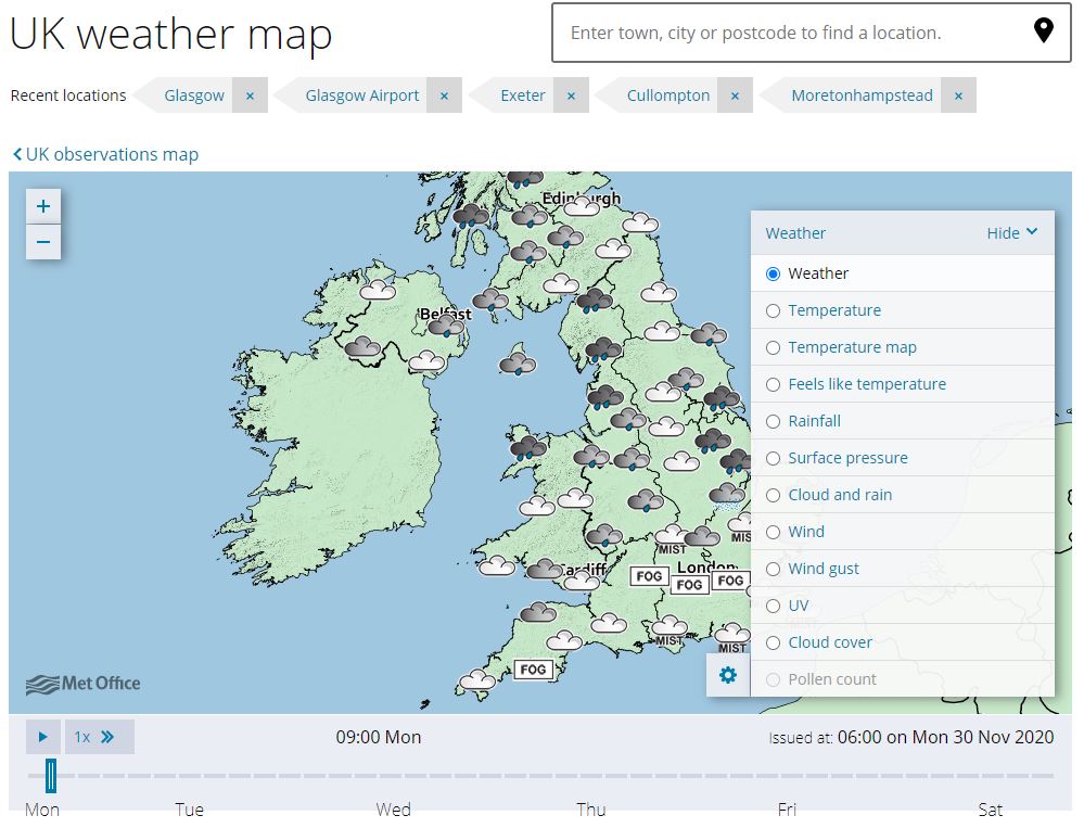 UK forecast guide - Met Office