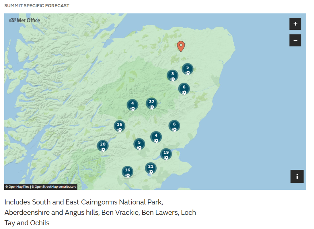 Mountain forecast guide Met Office