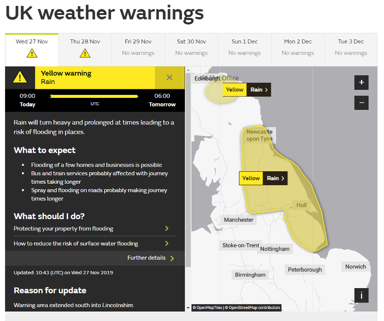 Weather warnings guide Met Office