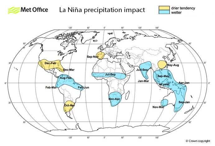 La Nina Precipitation impact