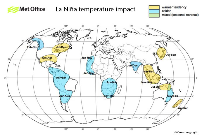 La Nina temperature impact