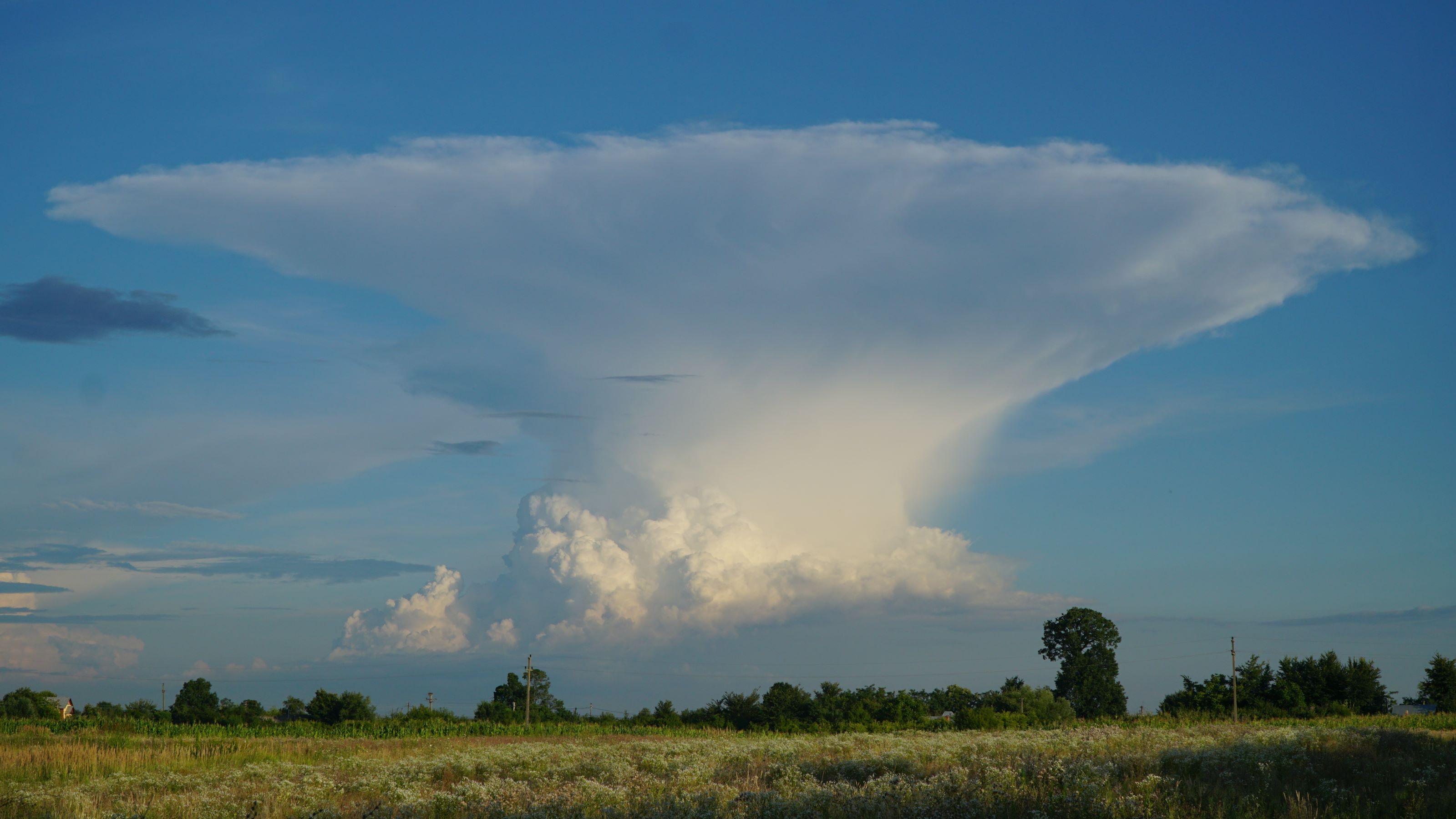 Decorative image of a cumulonimbus cloud with an anvil shaped top