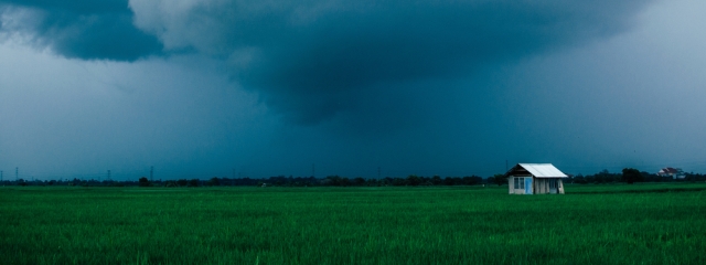 Monsoon approaching a single house