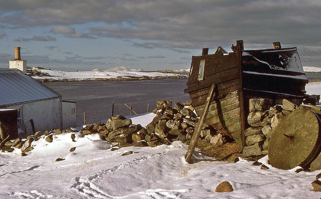 Wintry scenes on the Shetland Islands