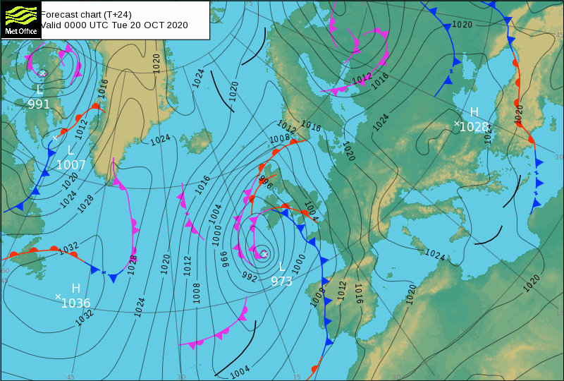 Storm Barbara to bring wind and rain to Europe 3 20 oct 2020 pressure chart
