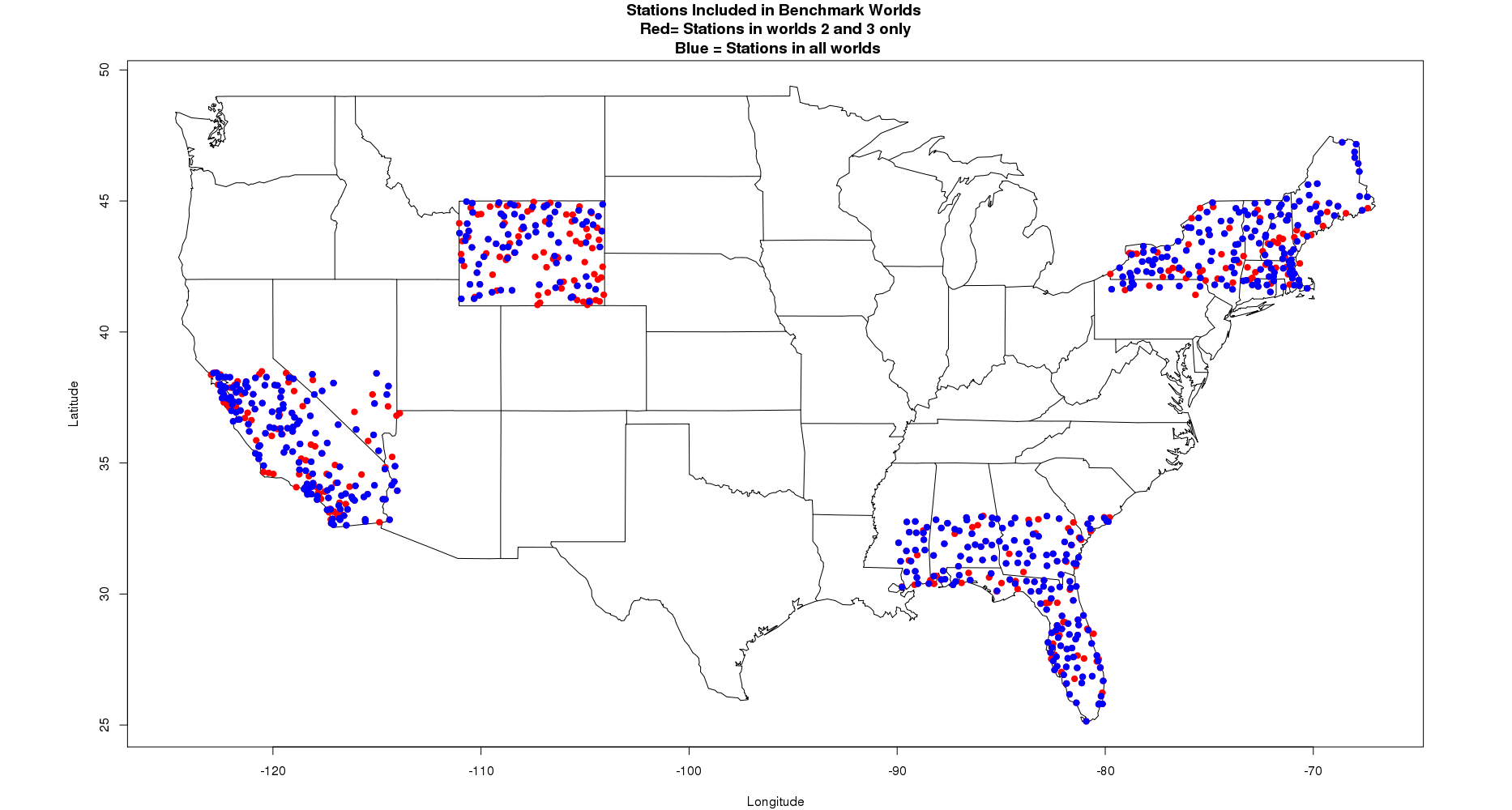 Benchmark station locations