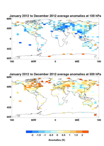 Last years fields at 500 and 100hPa