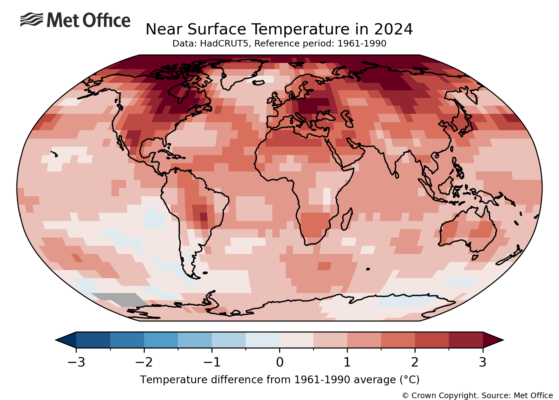Global air temperature anomaly map.