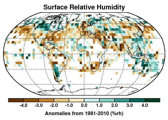 relative humidity world map