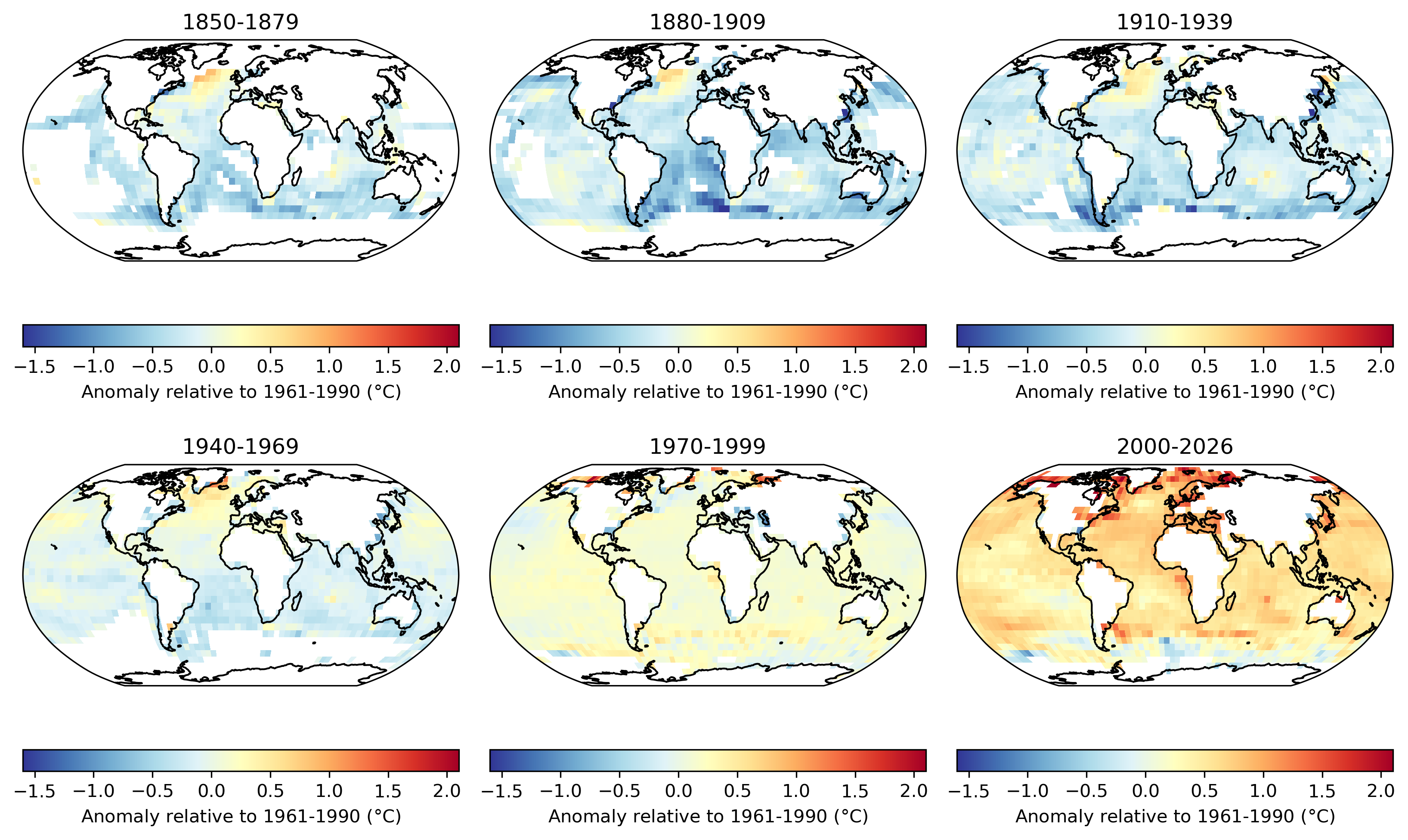 30-year average SST
anomalies from the latest HadSST dataset