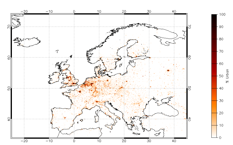 ESA CCI Land Use Urban Fraction